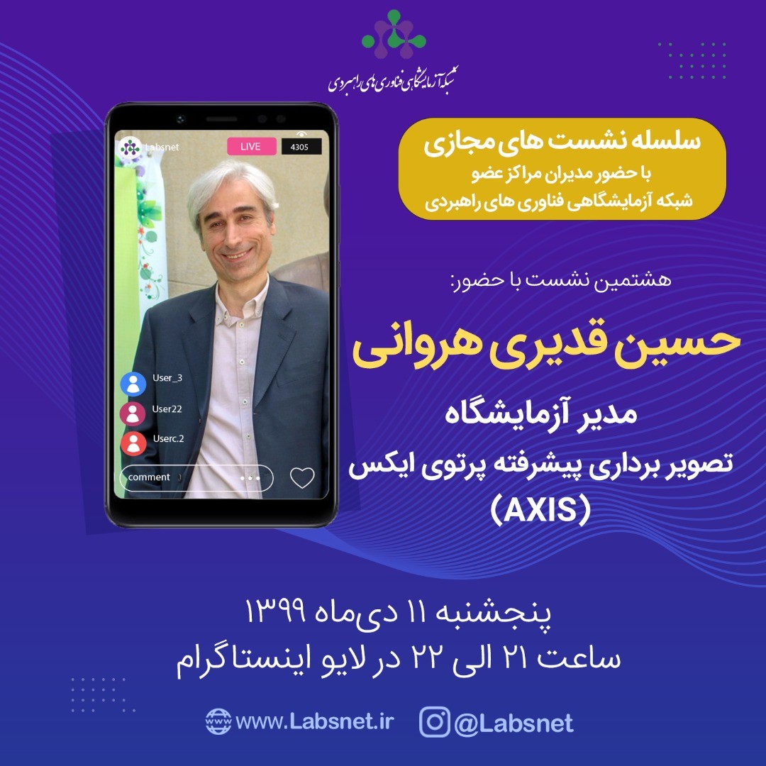 Dr. Hossein Ghadiri, CEO of Behin Negareh Co. and Director of Advanced X-Ray Imaging Systems Laboratory, in the Series of Virtual Meetings of the Iran High-Tech Laboratory Network (labsnet)